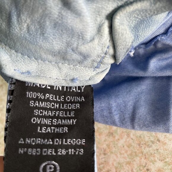 Roncarati Lambskin Leather Jacket Womens Size 40 US Size 2-4 Blue Italian Luxury - Picture 6 of 8